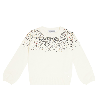 Tartine Et Chocolat Kids' Embellished Wool Sweater In White