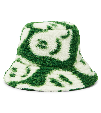 Molo Kids' Shippy Faux Shearling Bucket Hat In Green