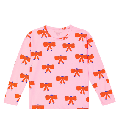 Tinycottons Kids' Printed Cotton Jersey T-shirt In Pink