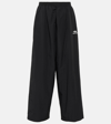 Balenciaga 3b Sports Icon Poplin Track Pants In Black