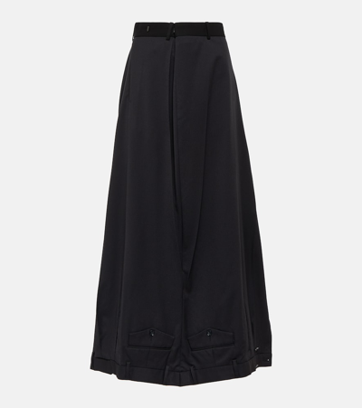 Balenciaga Upcycled Maxi Skirt In Black