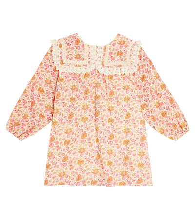 Louise Misha Kids' Arinola Floral Cotton Dress In Pink