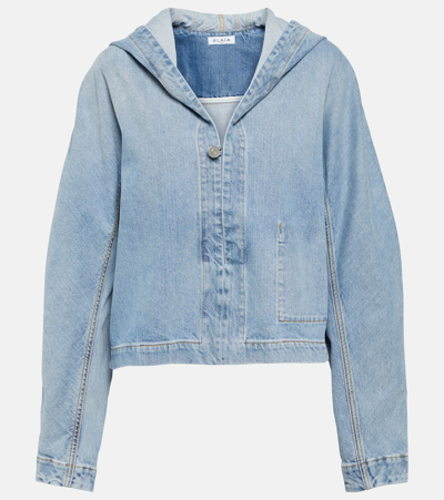 Alaïa Blue Hooded Denim Jacket