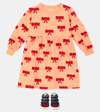 Tinycottons Tiny Bow Cotton-blend Dress In Orange