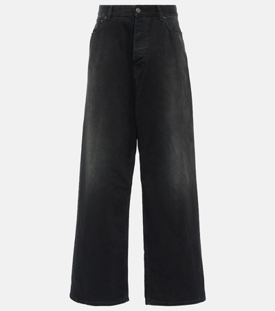 Balenciaga High-rise Wide-leg Jeans In Black