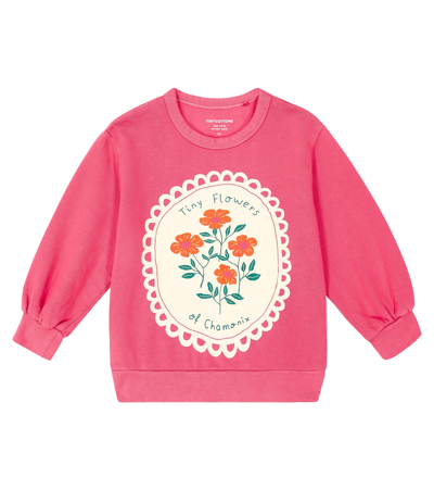 Tinycottons Kids' Printed Cotton Jersey Sweatshirt In Pink
