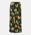 BALENCIAGA PLISSÉ FLORAL MIDI SKIRT