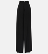 Balenciaga Double Front Wide-leg Wool Pants In Black