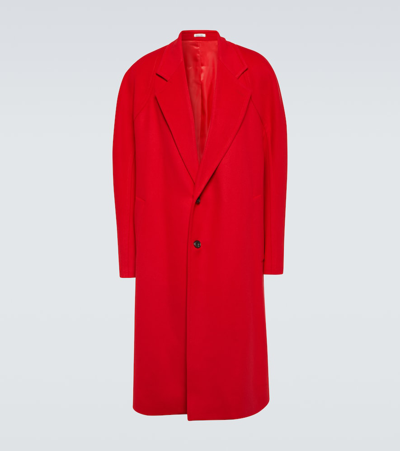 Alexander Mcqueen Men's Wool-cashmere Oversized Coat In Lust_red