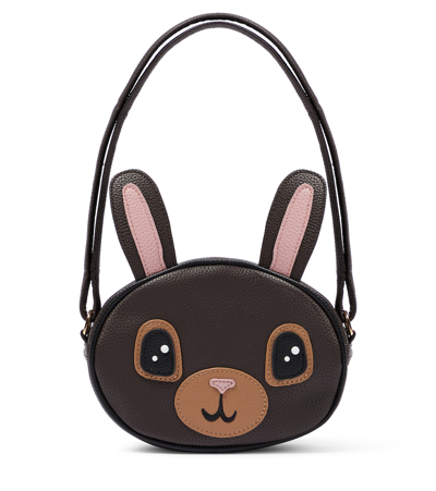 Molo Kids' Bunny Faux Leather Shoulder Bag In Black