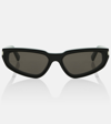 Saint Laurent Nova Cat-eye Recycled Acetate Sunglasses In Shiny Solid Black