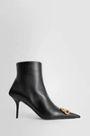 Balenciaga Black Leather Square Knife Ankle Boots In Black