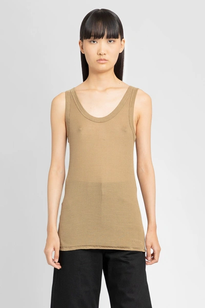 LEMAIRE WOMAN BEIGE TANK TOPS