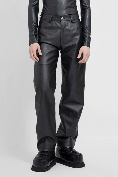 Mm6 Maison Margiela Leather Trousers In Black