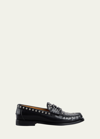 GUCCI MEN'S KAVEH GG CUTOUT STUDDED PENNY LOAFERS