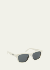 Celine Men's Monochroms Square Acetate Sunglasses In Ivory Smoke