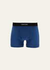 Tom Ford Logo-trim Boxer Briefs In High Blue