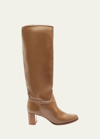 Alexandre Birman Lauren 60 Leather To-the-knee Boot In Tan
