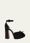 ALEXANDRE BIRMAN MADELINA CURVE SUEDE ORNAMENT PLATFORM PUMPS