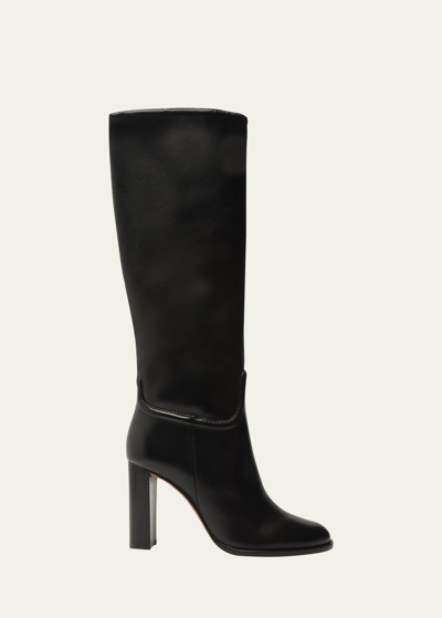 Alexandre Birman Lauren Leather Knee Boots In Black