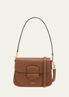 Oroton Carter Leather Small Shoulder Bag In Brandy