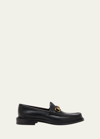 Gucci Men's Wislet Leather Bit Loafers In Black