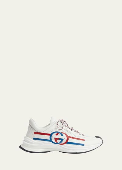 GUCCI MEN'S GUCCI RUN LEATHER FASHION SNEAKERS