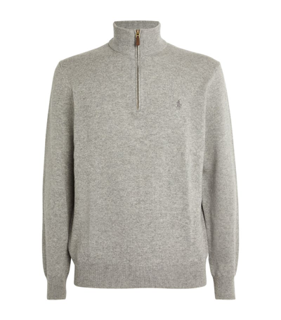 Polo Ralph Lauren Wool Half-zip Sweater In Grey