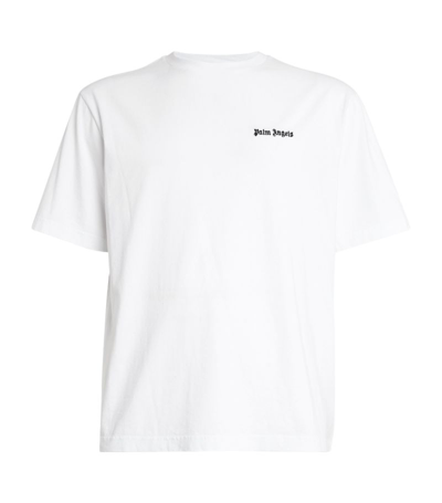 Palm Angels Embroidered Logo T-shirt In White
