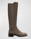 Stuart Weitzman Stretch Suede Knee Boots In Charcoal
