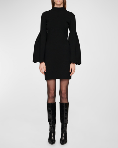 Clea Ebony Knit Mini Dress In Black