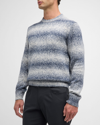Rodd & Gunn Wave Break Stripe Cotton Blend Crewneck Sweater In Ocean