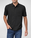 Paige Wilmer Short Sleeve Button-up Shirt In Black