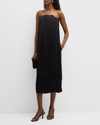 Loulou Studio Siple Strapless Viscose Midi Dress In Black