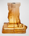Kosta Boda Rocky Baroque Amber Haze Medium Candlestick, 5.9" In Multicolor 3