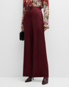 Kobi Halperin Andi Wide Leg Satin Pants In Burgundy