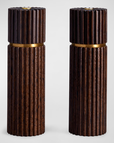 L'objet Ionic Wood Salt And Pepper Mill In Brown