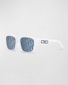 Dior B23 S2f Sunglasses In White Blue Mirror