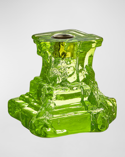 Kosta Boda Rocky Baroque Kryptonite Small Candlestick, 3.7" In Emerald Green