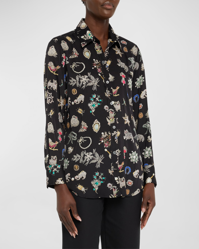 Libertine Black Diamond Pins Printed New Classic Shirt In Blkmu