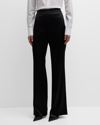 Lafayette 148 Satin Gates Side Zip Flared Pant In Black