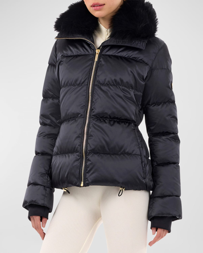 Gorski Apres-ski Jacket With Detachable Toscana Lamb Collar In Black