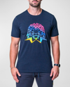Maceoo Men's Neon Embroidered T-shirt In Navy