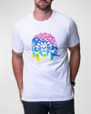 Maceoo Men's Neon Embroidered T-shirt In White