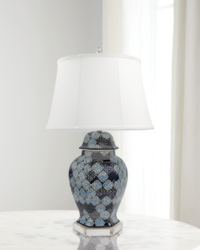 Port 68 Round Hill Hex Lamp In Blue