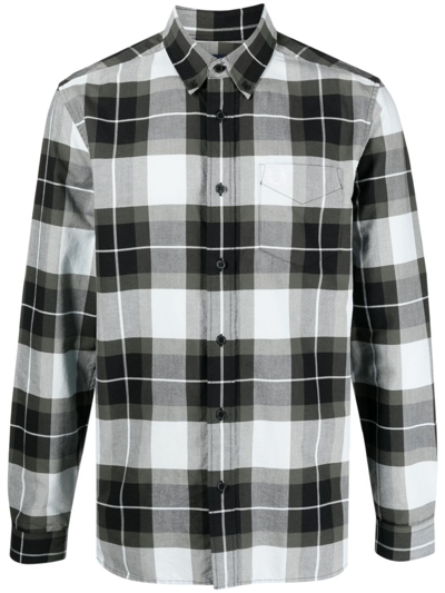 Fred Perry Long Sleeved Tartan Shirt Blue