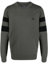 FRED PERRY FP TIPPED SLEEVE JUMPER,K5533