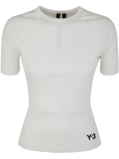 Y-3 Fitted Short Sleeve Tee In White