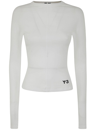 Y-3 White Fitted Long Sleeve T-shirt