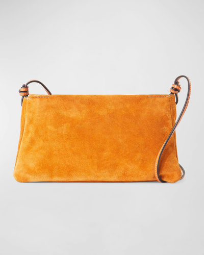 Staud Vivi Suede Shoulder Bag In Tan